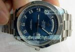 Replica Rolex President Day-Date Blue Arabic Dial Stainless Steel Watch